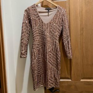 BCBG max azria dress Geometric gold sparkle